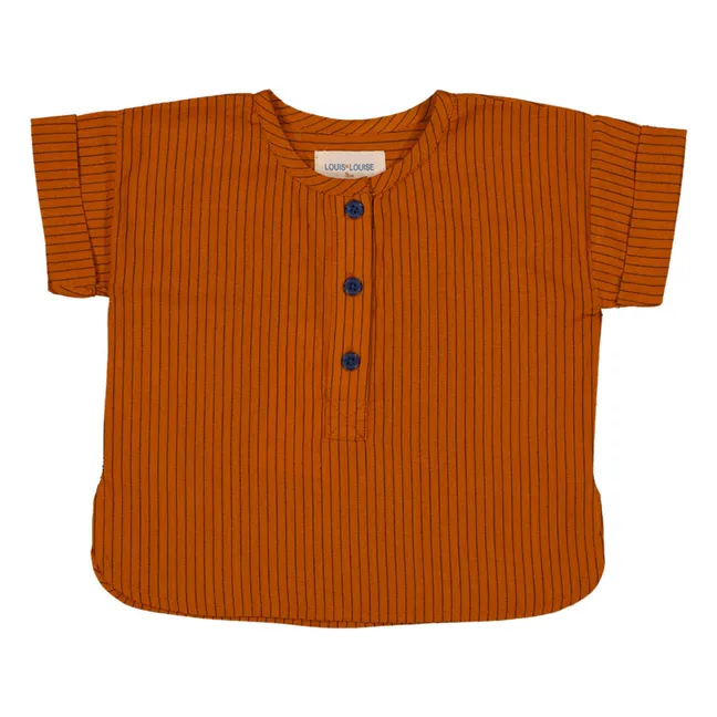 Saul Striped Kurta Shirt | Caramel