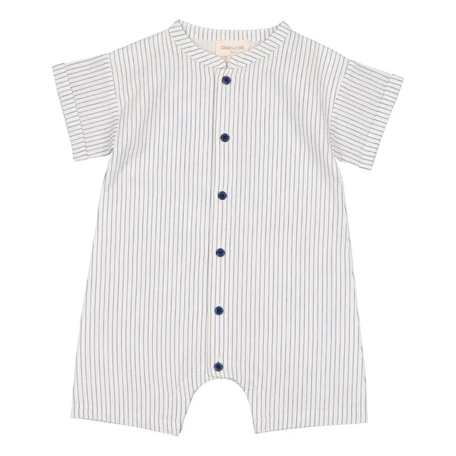 Work Striped Playsuit | Ecru