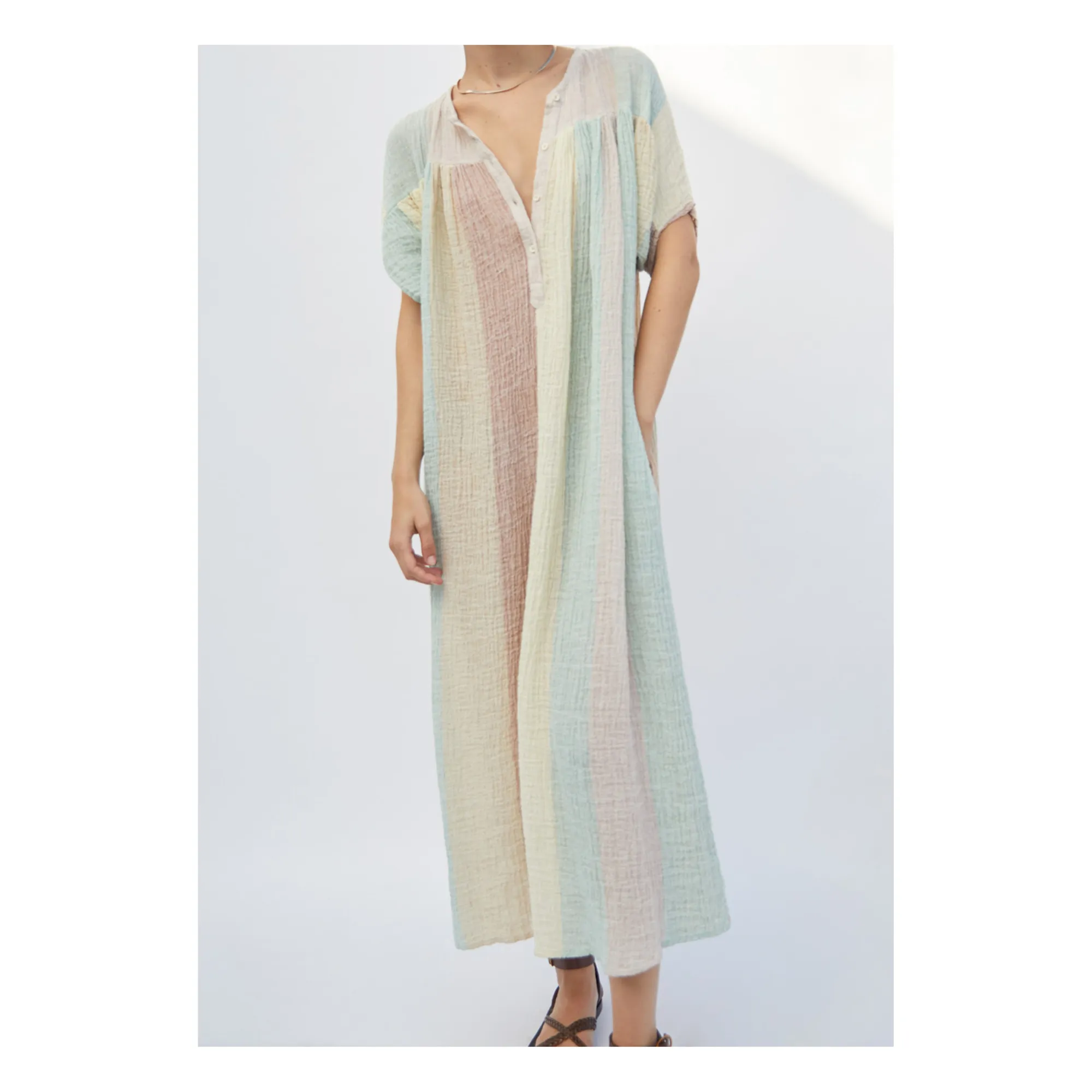 Masscob - Martim Linen Dress - Green water | Smallable