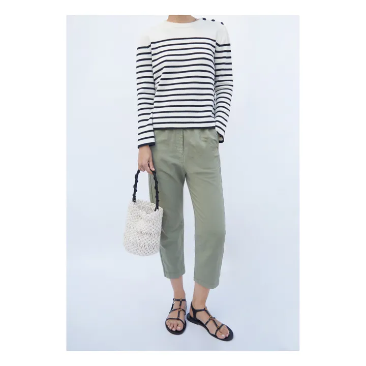 Pantalon Fortin Coton et Lin | Vert olive- Image produit n°1