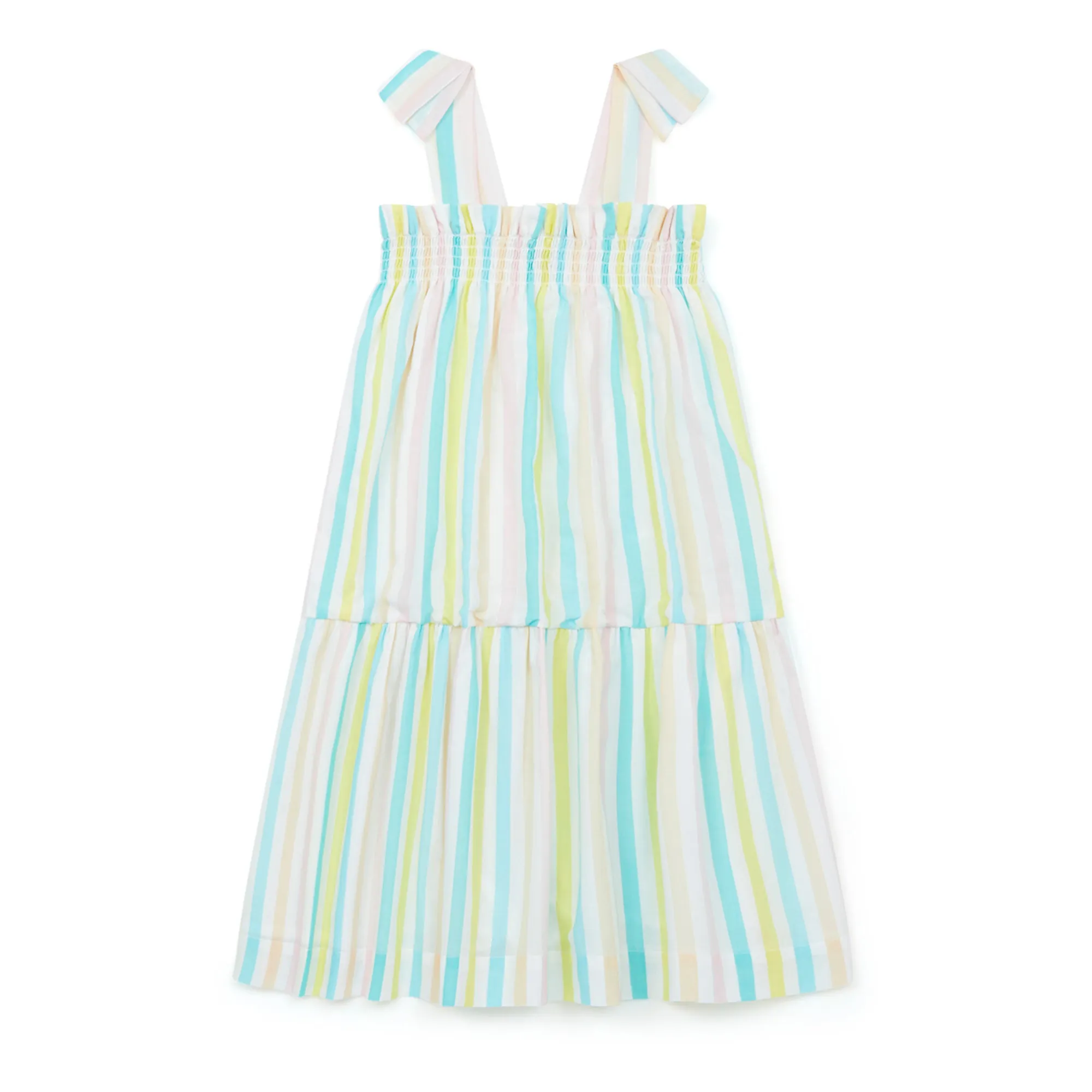 Bonton Ecru Elaine Striped Lurex Strapless Dress