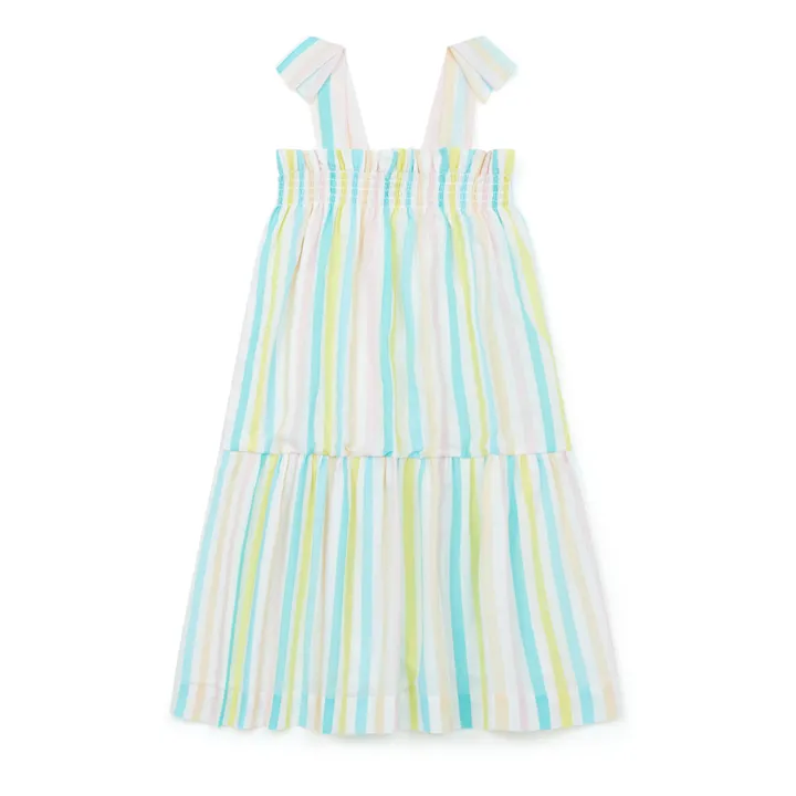 Robe à Bretelles Lurex Rayée Elaine | Ecru- Image produit n°0