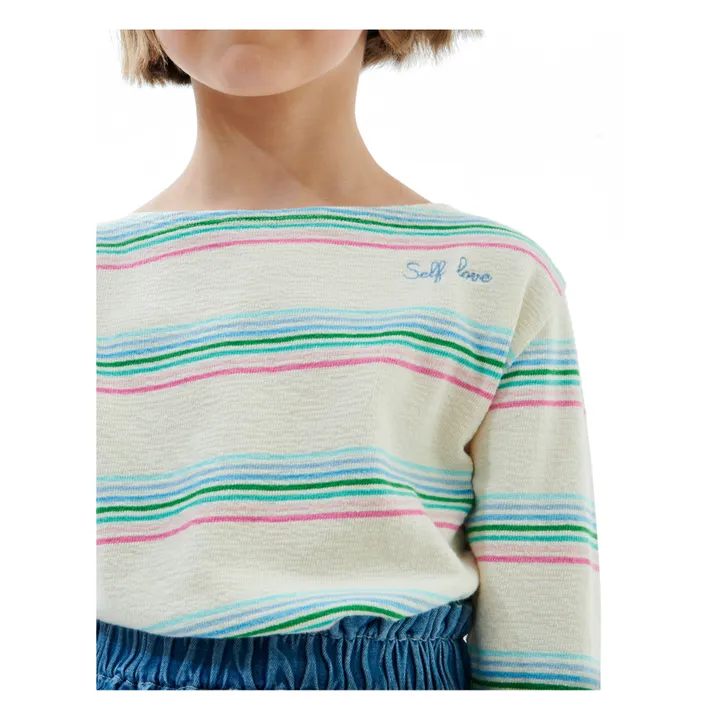 Rainbow Organic Cotton Lightweight Sweater | Ecru- Product image n°1