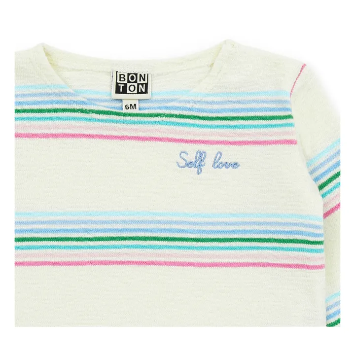 Rainbow Organic Cotton Lightweight Sweater | Ecru- Product image n°4
