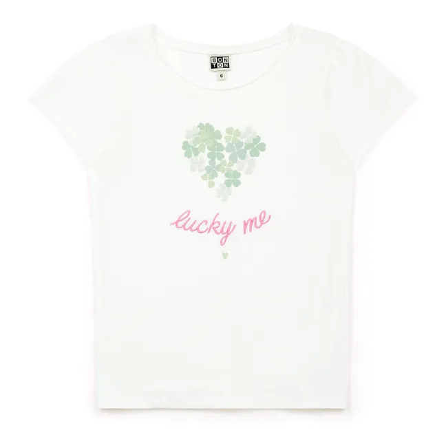 T-Shirt Coton Bio Lucky Me | Ecru