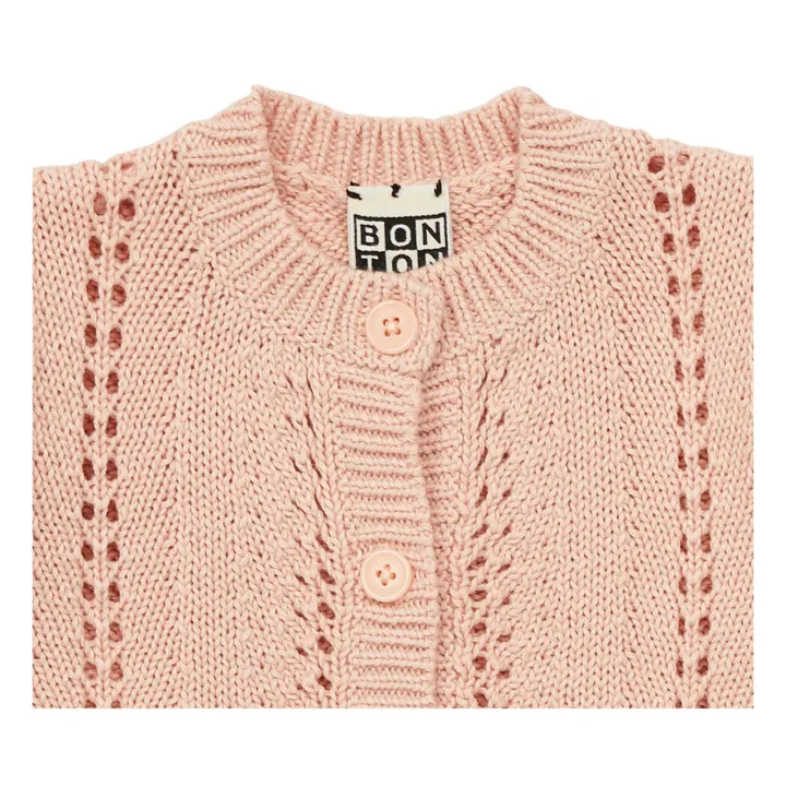Cardigan Ajouré Tiffany | Rose pâle- Image produit n°1