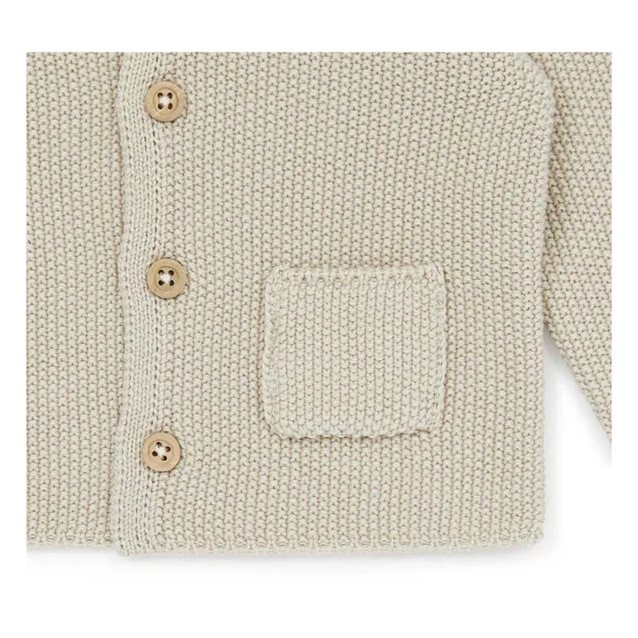 Organic Cotton Pocket Cardigan | Beige- Product image n°1