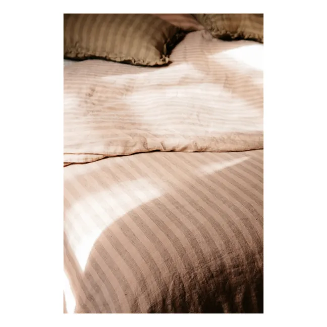 Bettbezug Sandhills aus Leinen | Rotbraun