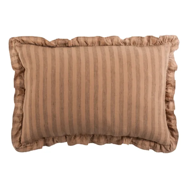 Housse de coussin Sandhills volantée | Brun roux