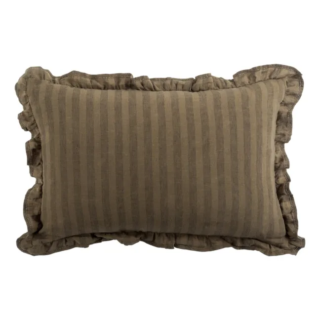 Sandhills Frilled Cushion Cover | Brown