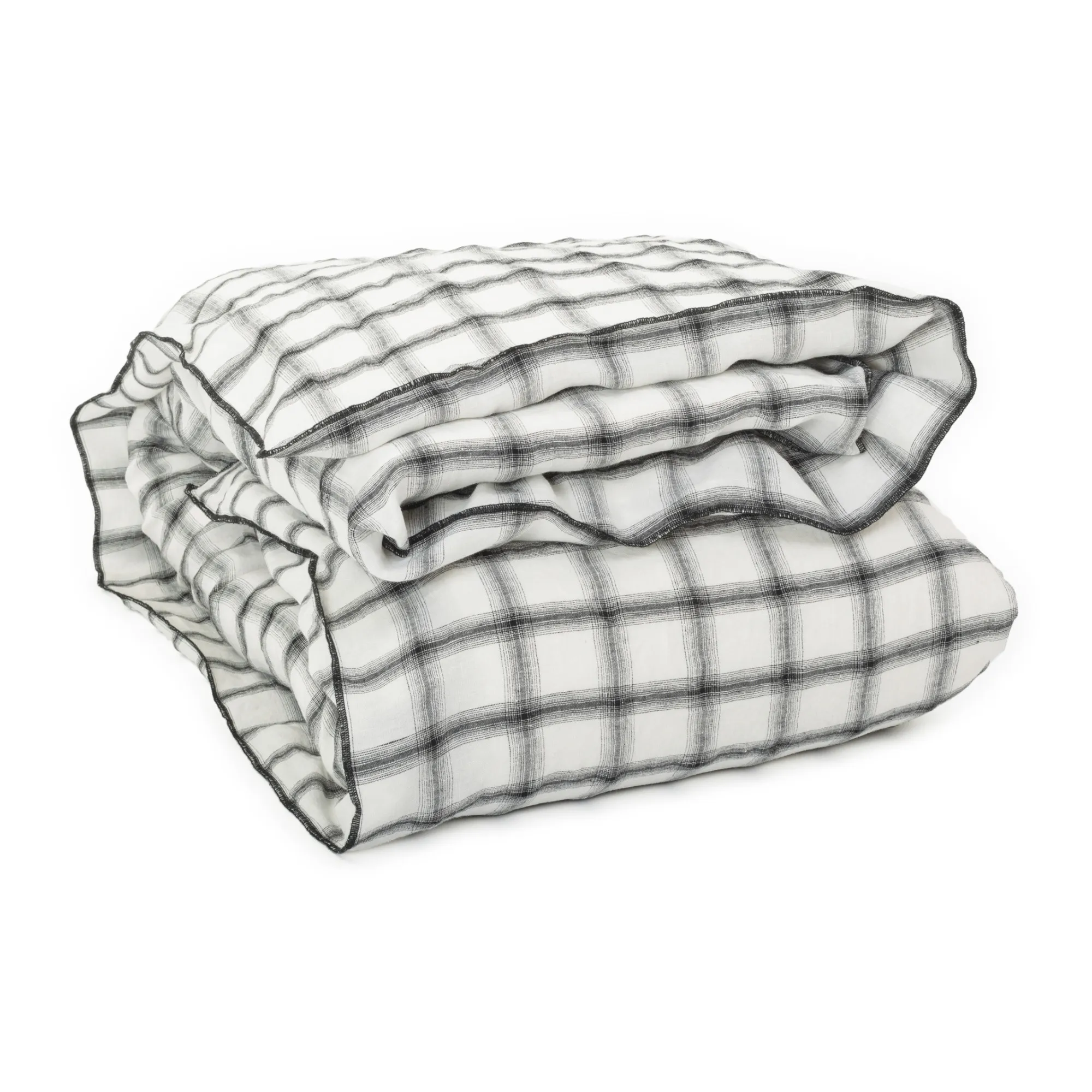 Le Monde Sauvage White Highland Washed Linen Duvet Cover