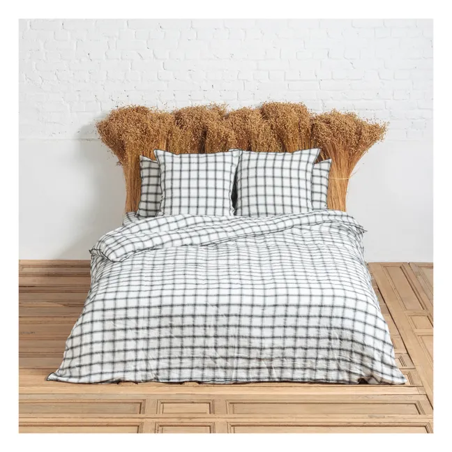 Housse de couette Highlands en lin lavé | Blanc