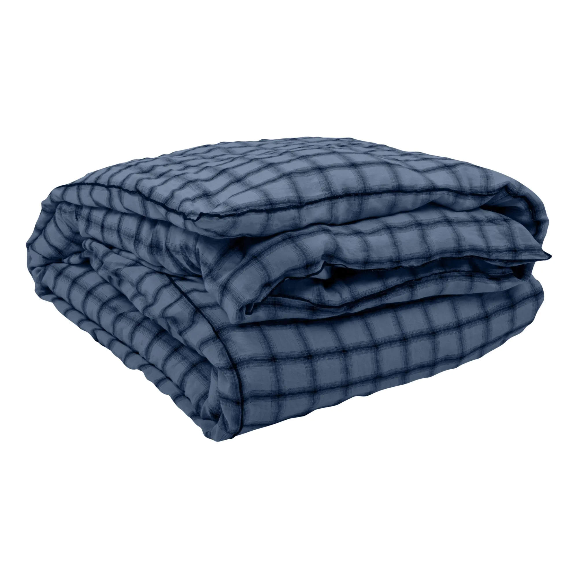 Le Monde Sauvage Midnight Blue Highland Washed Linen Duvet Cover