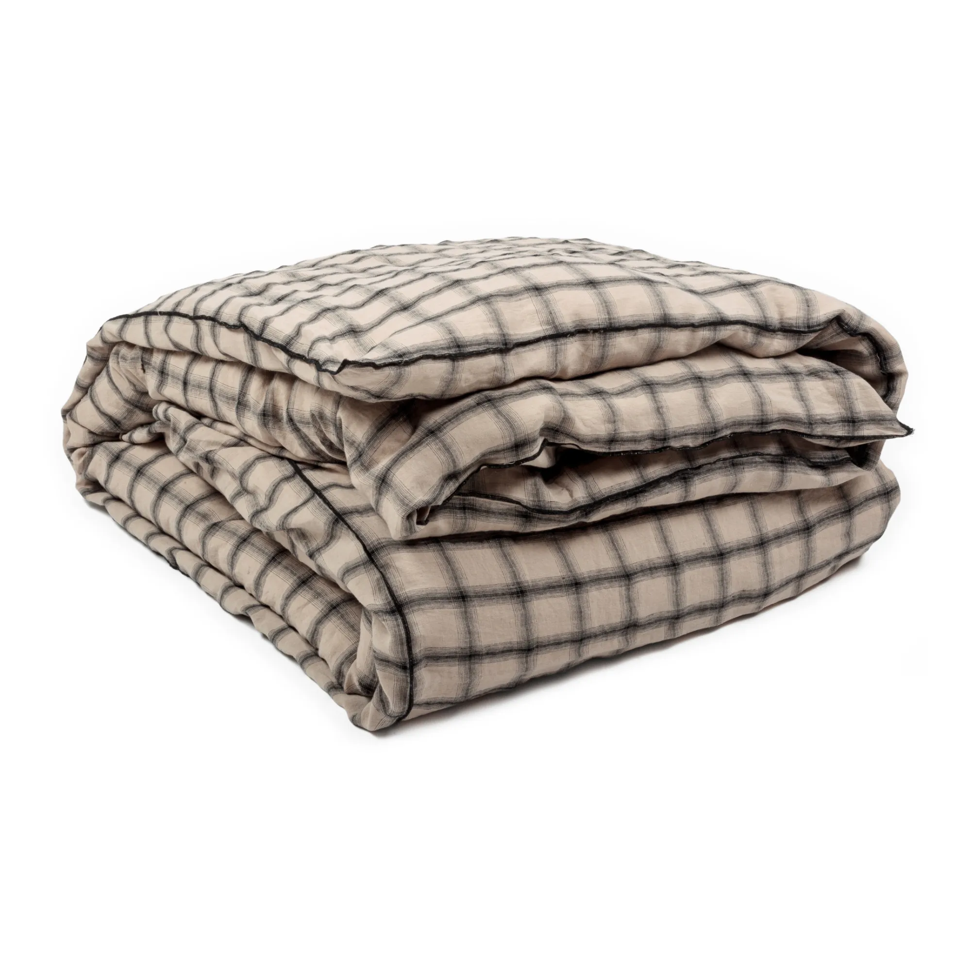Le Monde Sauvage Beige Pink Highland Washed Linen Duvet Cover