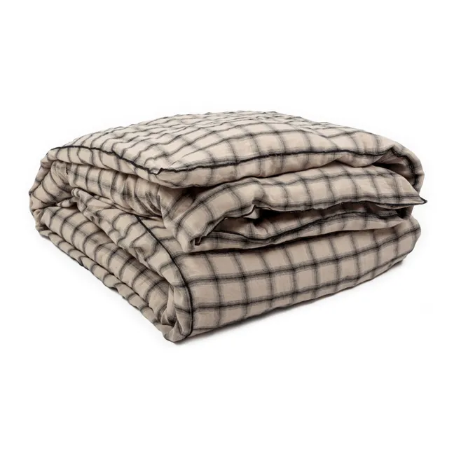Housse de couette Highlands en lin lavé | Beige rosé