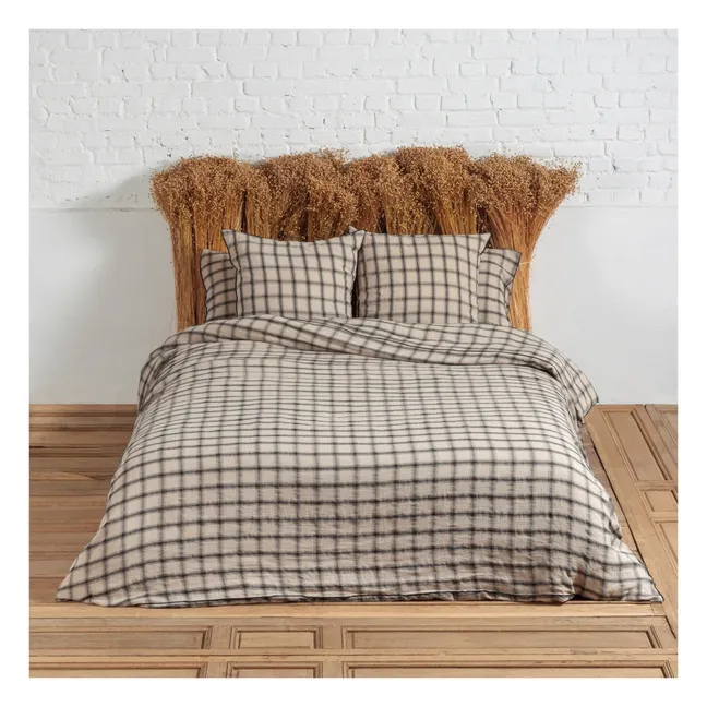 Taie d'oreiller Highlands en lin lavé | Beige rosé