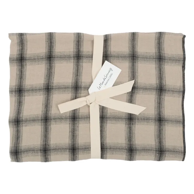 Taie d'oreiller Highlands en lin lavé | Beige rosé