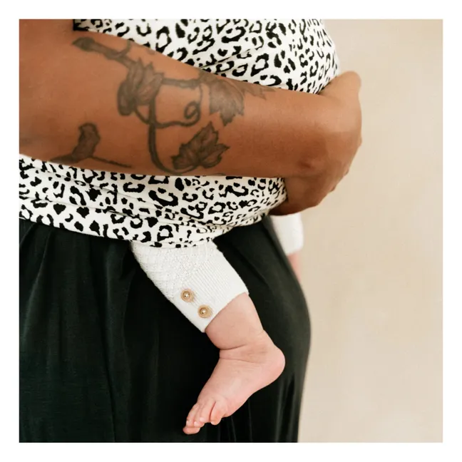 Leopard Print Organic Cotton Baby Sling | White
