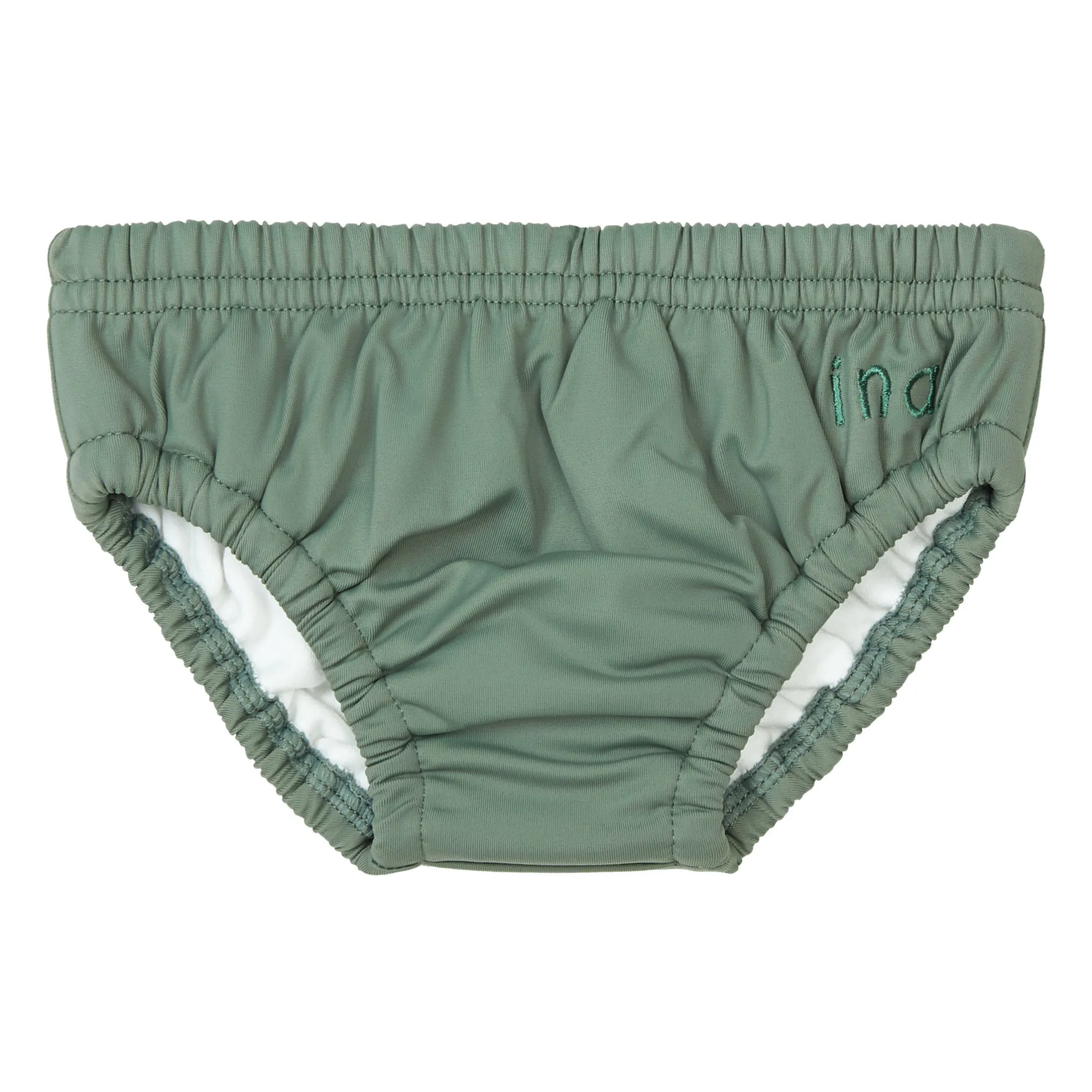 Ina Swim Dark Green Lumi Recycled Nylon Swimming Briefs