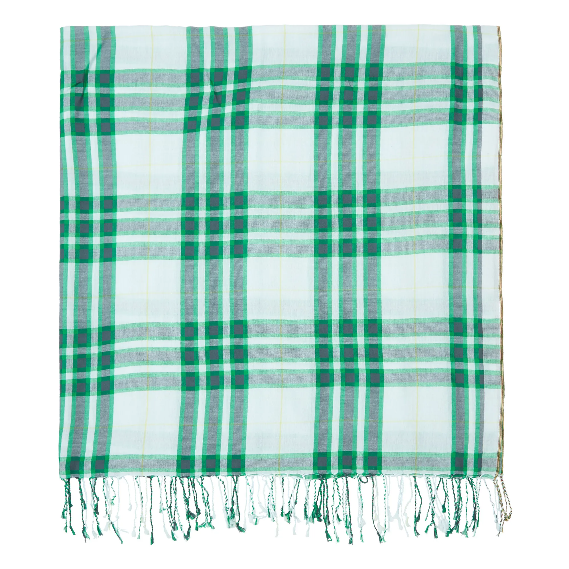 Bellerose Women's Green Sedra Checked Wool And Cotton Scarf - Collection