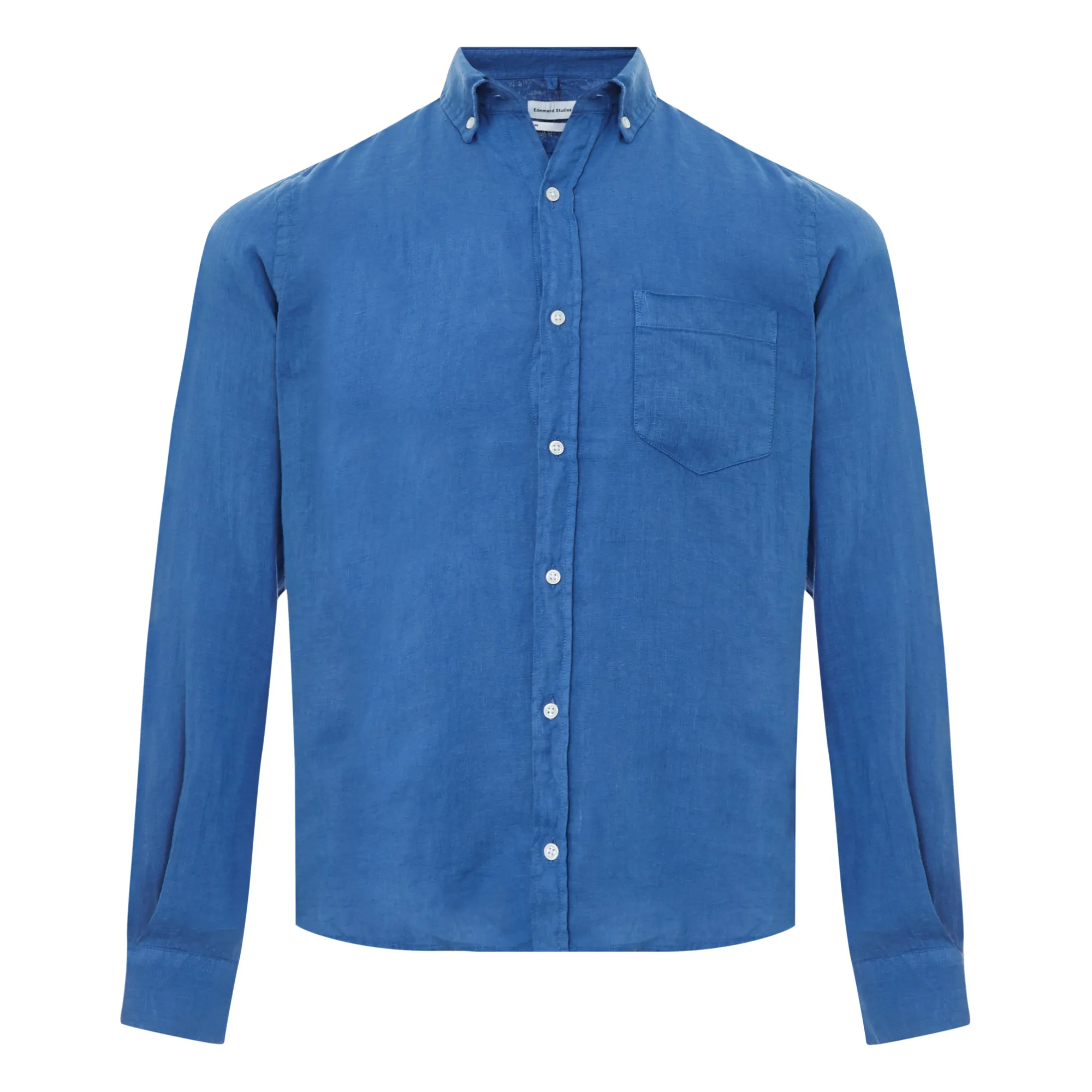 Edmmond Studios Blue Plain Linen Shirt