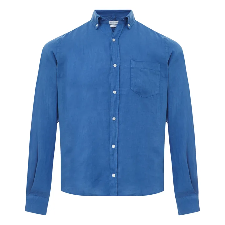 Chemise Plain Lin | Bleu- Image produit n°0