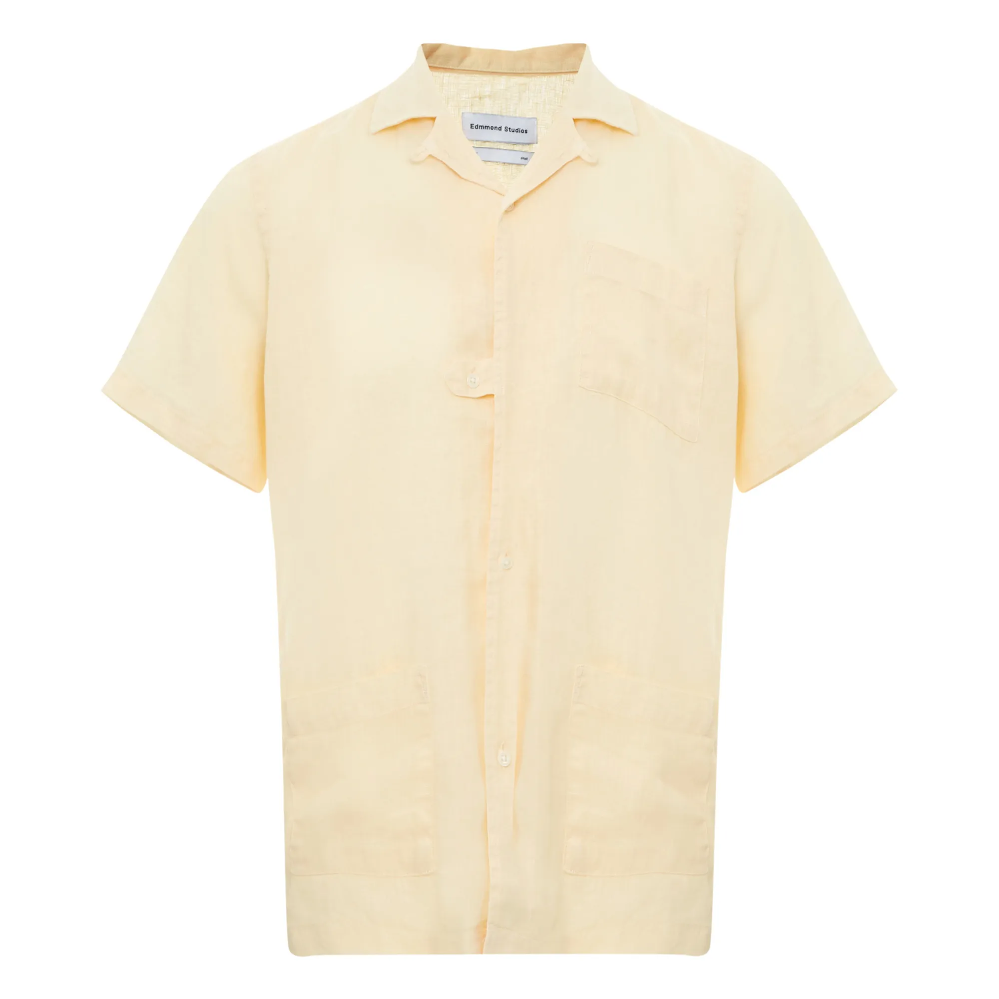 Edmmond Studios Pale Yellow Linen Short Sleeve Shirt