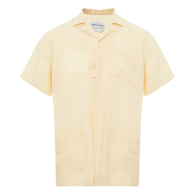 Camisa de manga corta lino | Amarillo palo