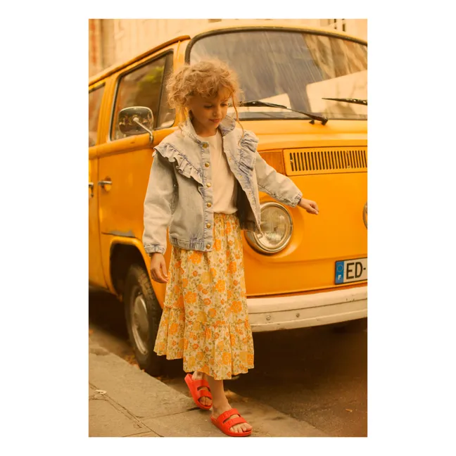 Jupe Lurex Fleurie Rachel | Orange