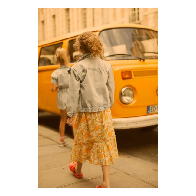 Jupe Lurex Fleurie Rachel | Orange