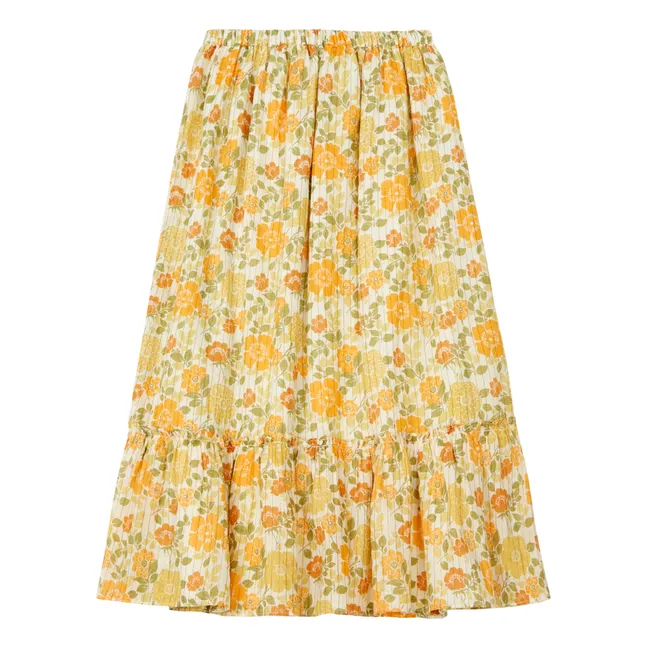 Jupe Lurex Fleurie Rachel | Orange
