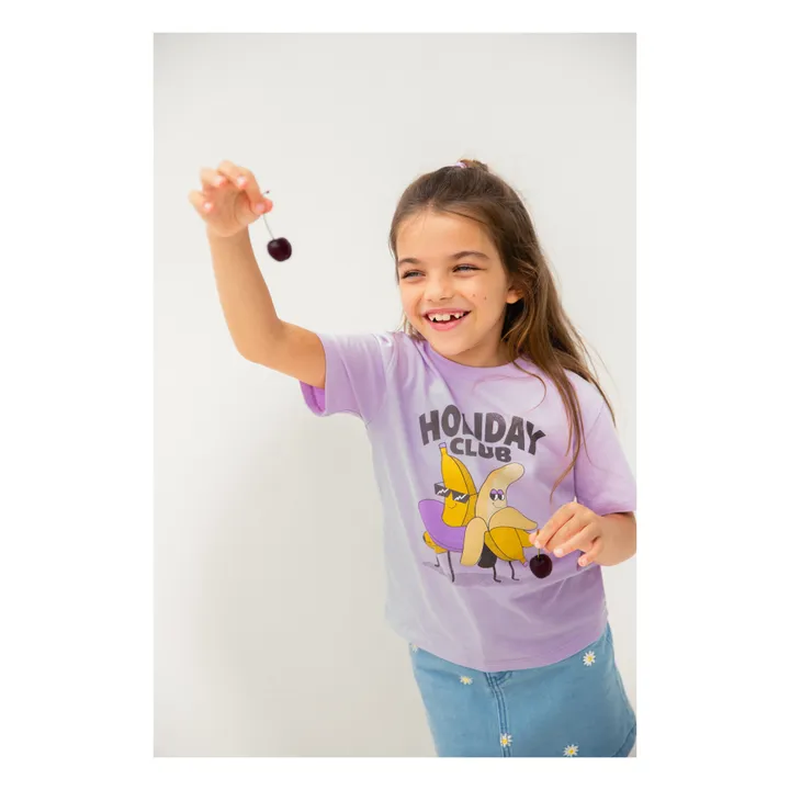 T-Shirt Holiday Club Girl Coton Bio | Lilas- Image produit n°2