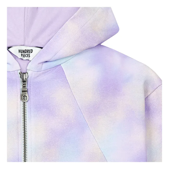 Hoodie Zippé Tie & Dye Coton Bio | Mauve
