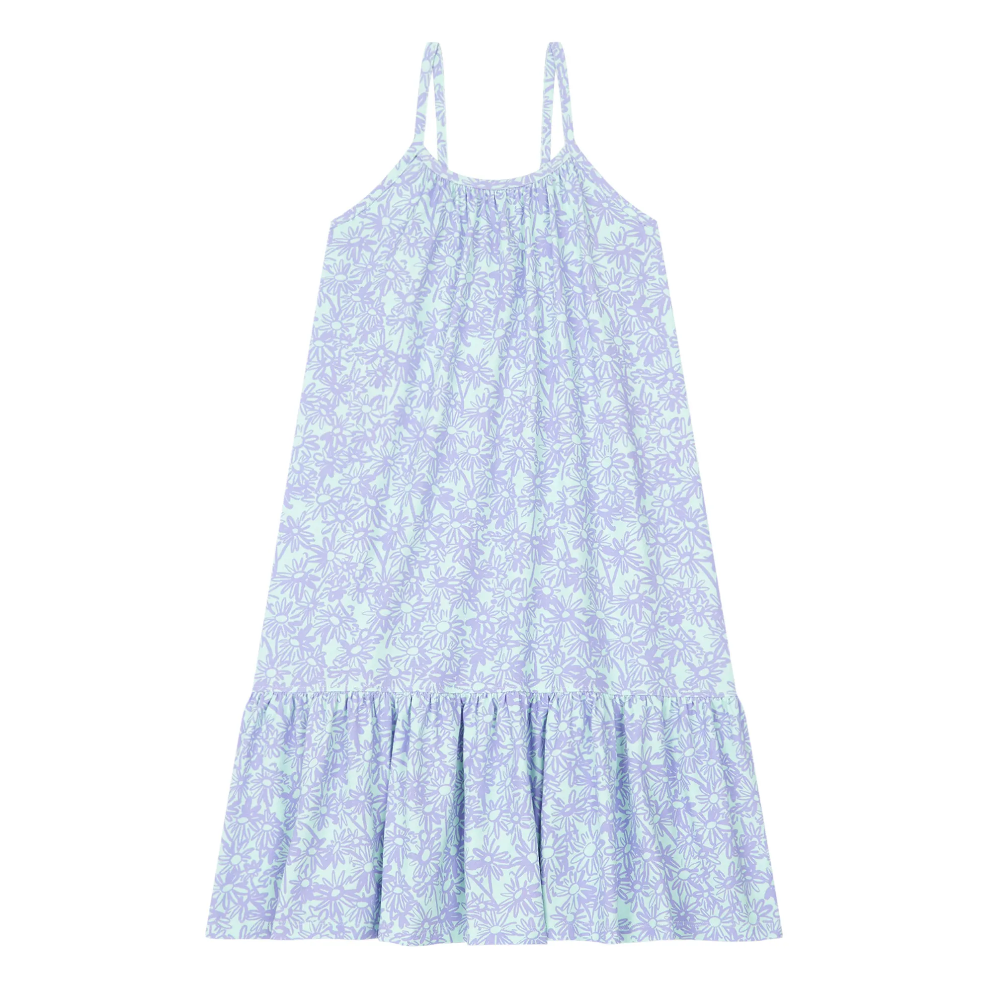 Hundred Pieces Green Water Organic Cotton Pastel Flower Maxi Dress