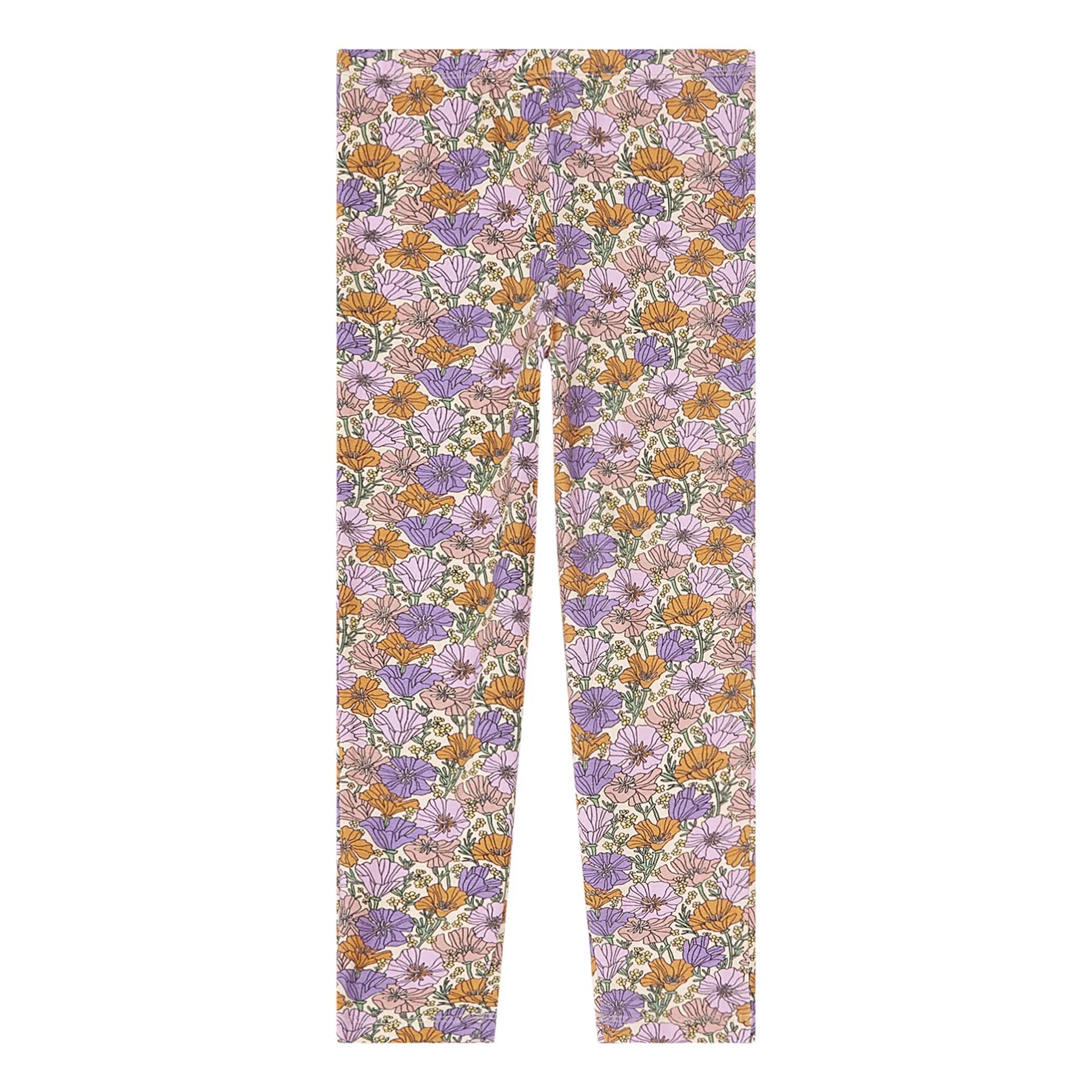 Hundred Pieces Orange Organic Cotton Romance Flower Leggings