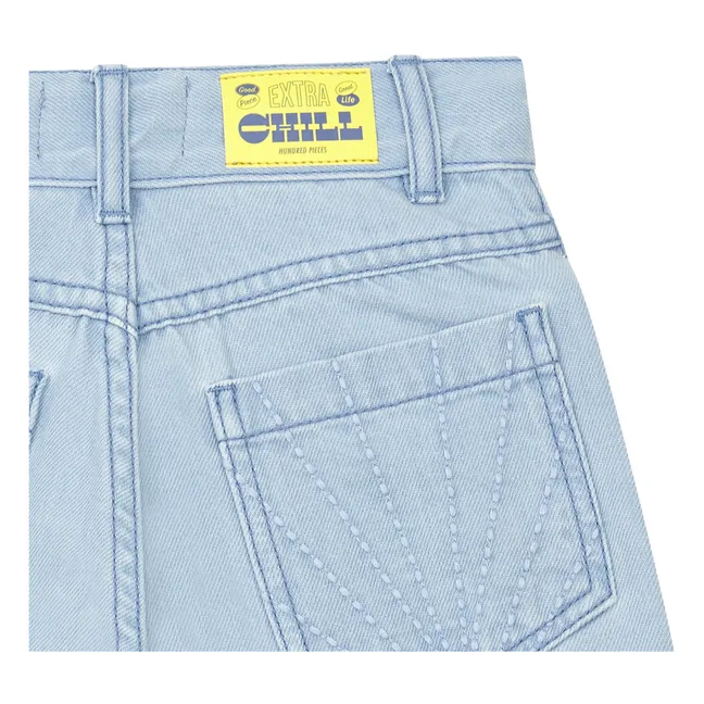 Bleached Denim Shorts | Blue