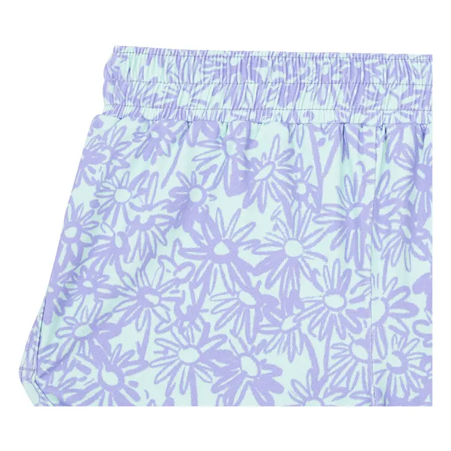 Shorts de baño con estampado de flores pastel | Verde agua