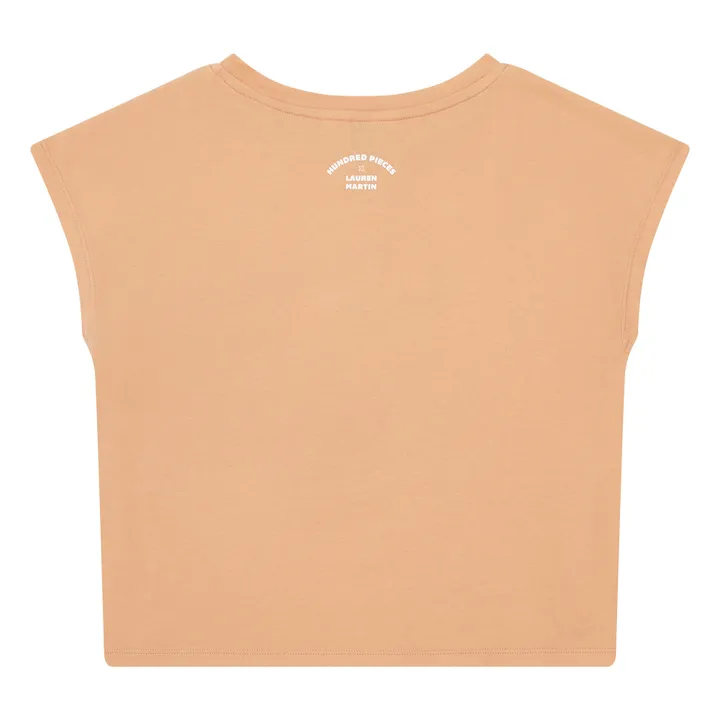 T-Shirt Flower Lauren Martin Bio-Baumwolle | Apricot- Produktbild Nr. 2