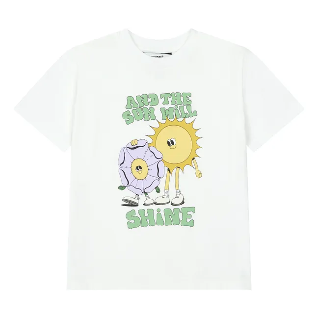T-Shirt Sunshine Lauren Martin in Cotone Organico | Bianco