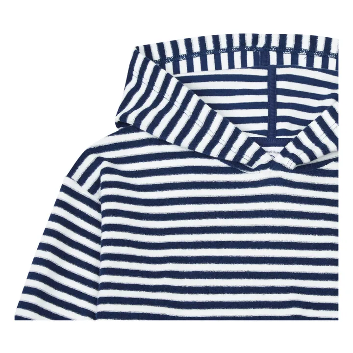 Kapuzensweatshirt aus Frottee und Teddystoff | Navy- Produktbild Nr. 1