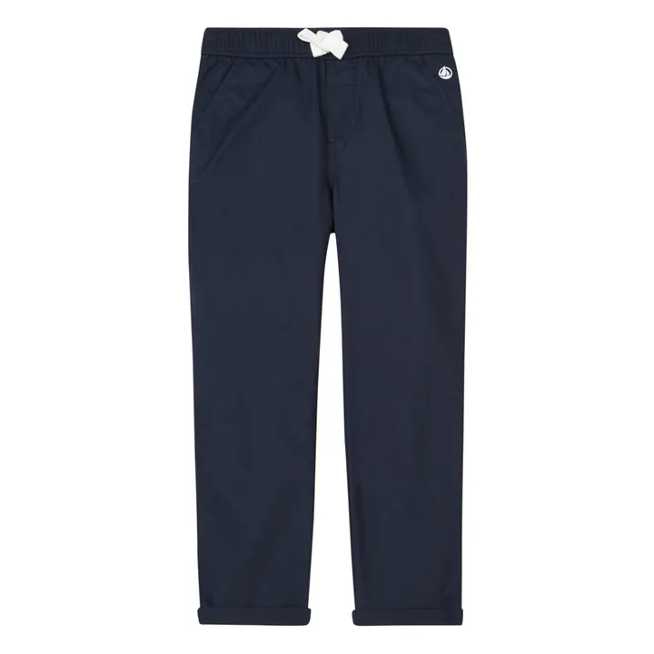 Pantaloni in serge di cotone | Blu marino- Immagine del prodotto n°0