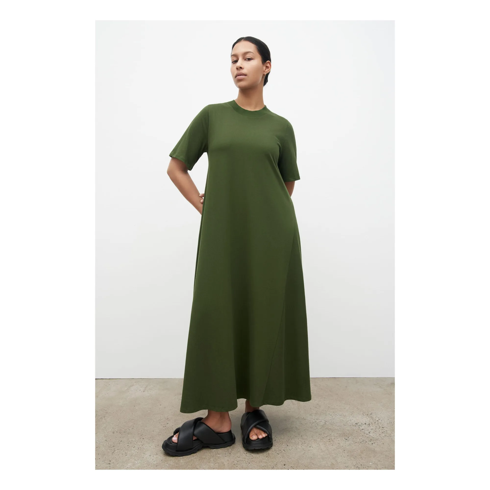 Kowtow - Organic Cotton Swing Dress - Dark green | Smallable
