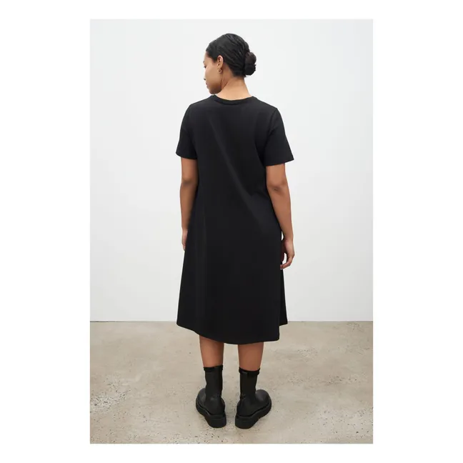 Kleid A-Linie Bio-Baumwolle | Schwarz
