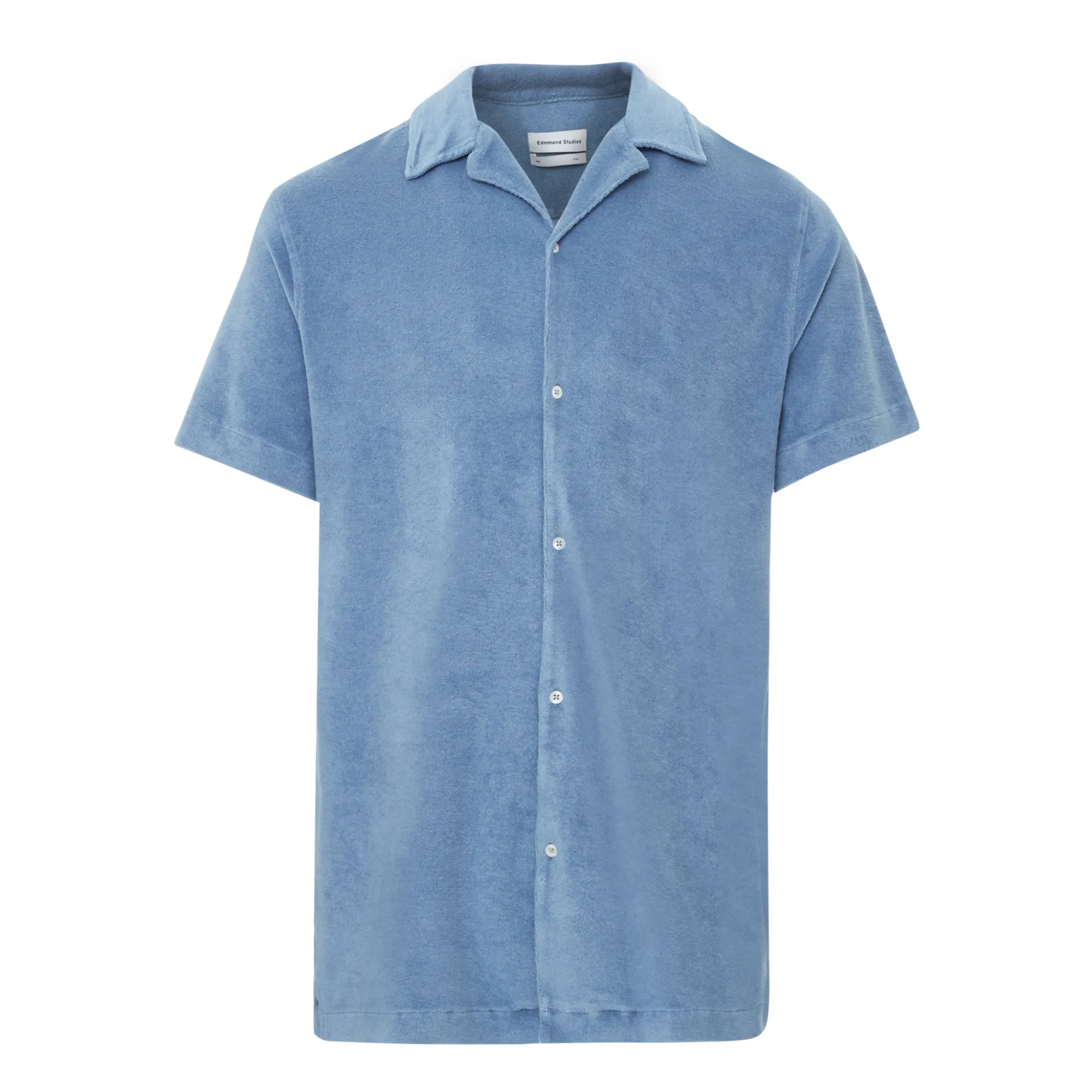 Edmmond Studios Grey Blue Terry Cloth Short Sleeve Shirt