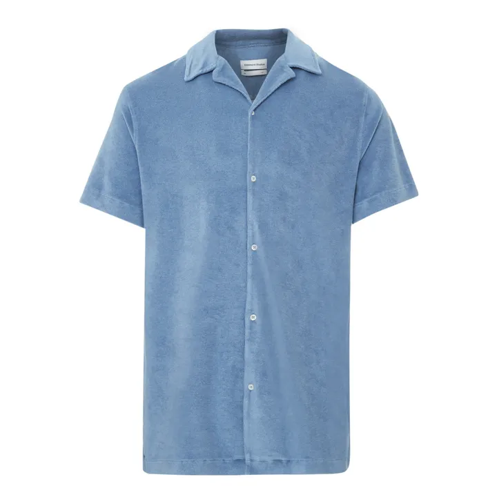 Terry Cloth Short Sleeve Shirt | Grey blue- Product image n°0