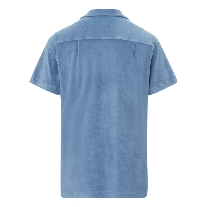Terry Cloth Short Sleeve Shirt | Grey blue- Product image n°5