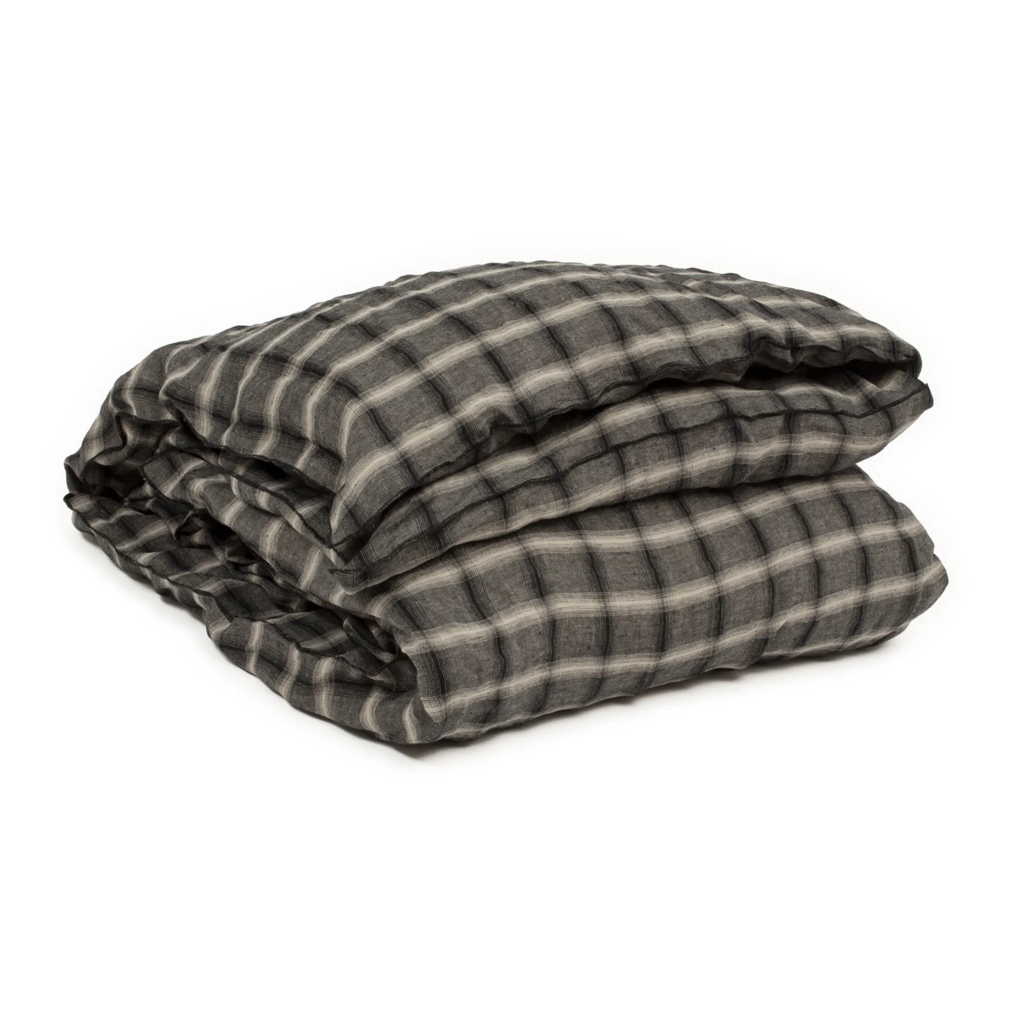 Le Monde Sauvage Dark Grey Highland Washed Linen Duvet Cover