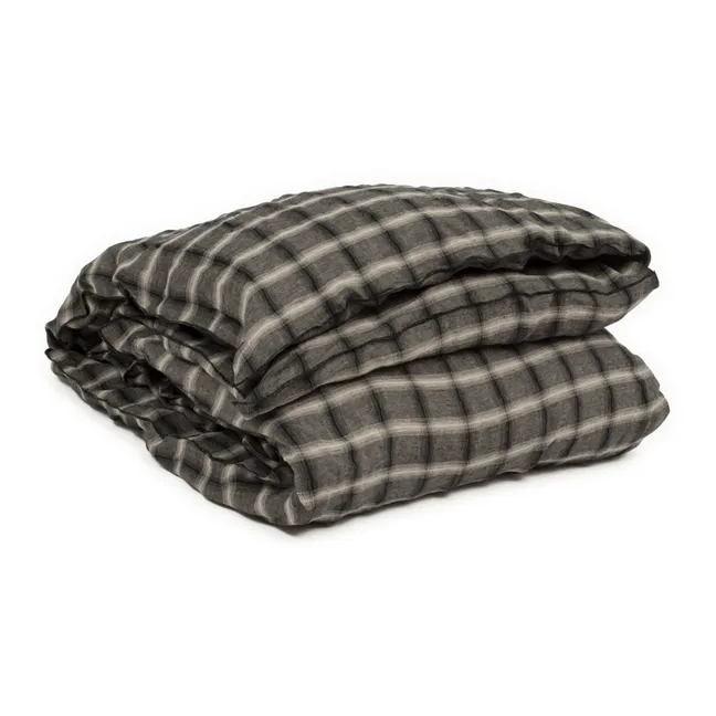 Highland Washed Linen Duvet Cover | Dark grey