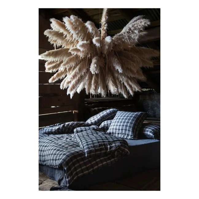 Housse de couette Highlands en lin lavé | Gris foncé