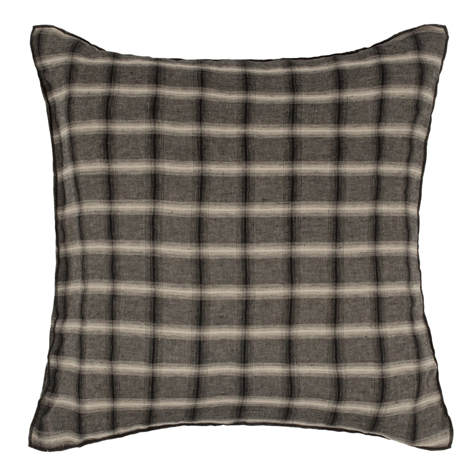 Le Monde Sauvage Dark Grey Highlands Washed Linen Pillowcase